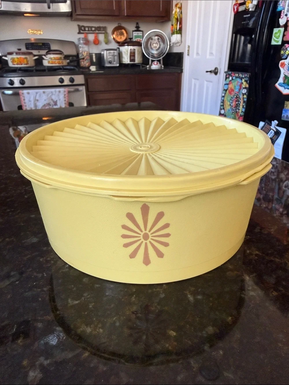 Vintage Sunburst Tupperware Storage Container